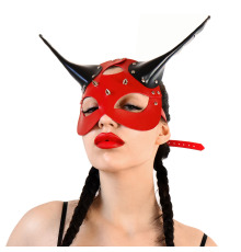 Кожаная маска Art of Sex - Lucifer Red&Black