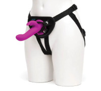 Страпон-кролик з вібрацією та трусиками Happy Rabbit Rechargeable Vibrating Strap-On Harness Set