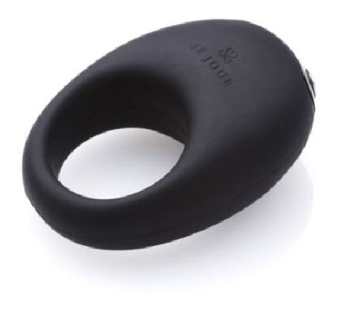Премиум эрекционное кольцо Je Joue - Mio Black с глубокой вибрацией, эластичное, магнитная зарядка