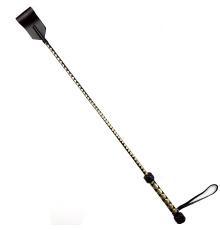 Стек классический, натуральная кожа 75 см, черно-золотой