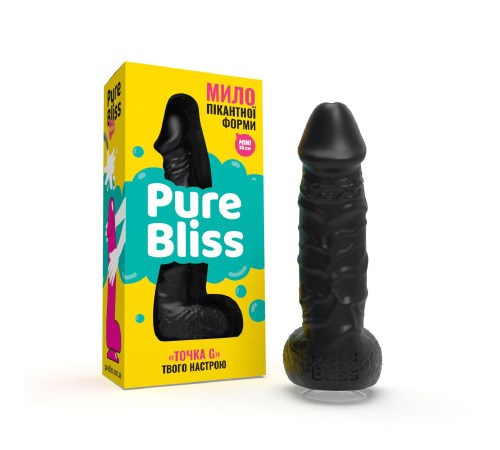 Крафтовое мыло-член с присоской Pure Bliss MINI Black, натуральное