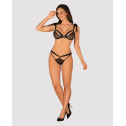 Полупрозрачный эротический комплект Obsessive Obsessivia 2pcs set black S/M, бюстгальтер и трусики,