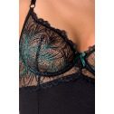 Корсет с пажами FLORIS CORSET black S/M - Passion Exclusive, трусики