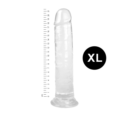 Гелевий реалістичний фалоімітато Denis розмір XL, Довжина 21,5 см, Діаметр 4.4 см, Прозорий