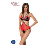 Напівпрозоре боді з мереживом Passion PEONIA BODY S/M red