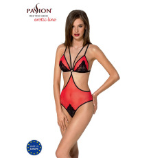 Полупрозрачное боди с кружевом Passion PEONIA BODY S/M red