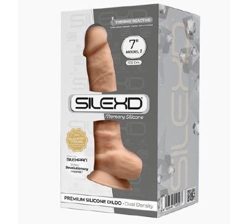 Фалоімітатор SilexD Johnny Flesh (MODEL 1 size 7in), двошаровий, силікон +Silexpan, діаметр 3,8см