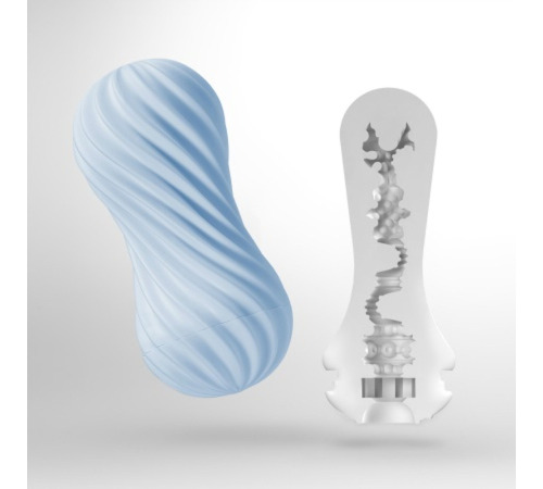 Мастурбатор Tenga FLEX Bubbly Blue с изменяемой интенсивностью, можно скручивать, вакуум