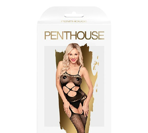 Бодистокинг с вырезом на животике Penthouse - Hot Nightfall Black XL