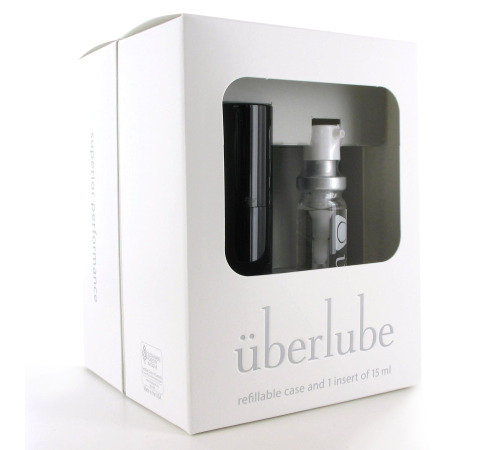 Премиум лубрикант 3-в-1 на силиконовой основе Uberlube Good-to-Go Black (15 мл) + кейс