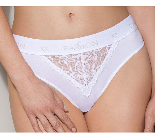 Трусики с широкой резинкой и кружевом Passion PS001 PANTIES white, size XL