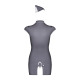Эротический костюм стюардессы Obsessive Stewardess 3 pcs costume grey S/M, серый, платье, стринги, пилотка