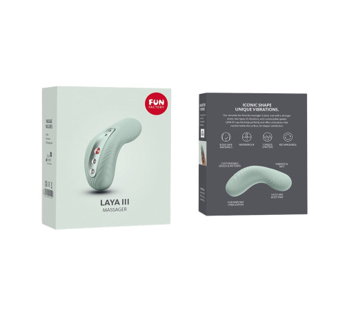 Накладний вібратор Fun Factory LAYA III sage green, ефект постукування пальцем