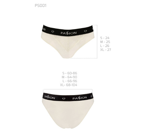 Трусики с широкой резинкой и кружевом Passion PS001 PANTIES ecru, size L
