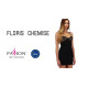Сорочка приталена з чашками FLORIS CHEMISE black XXL/XXXL - Passion Exclusive, трусики