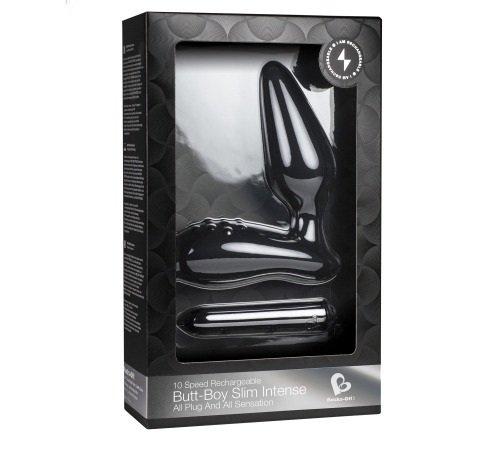 Вибропробка Rocks Off Butt-Boy Slim Intense со стимуляцией промежности