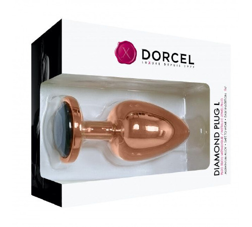 Металлическая анальная пробка с украшением в виде кристалла Dorcel - Diamond Plug Rose Gold L