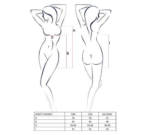 Прозора сорочка бебі дол JANET CHEMISE white L/XL - Passion, трусики