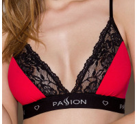 Еластичний топ з мереживом Passion PS001 TOP red-black, size L