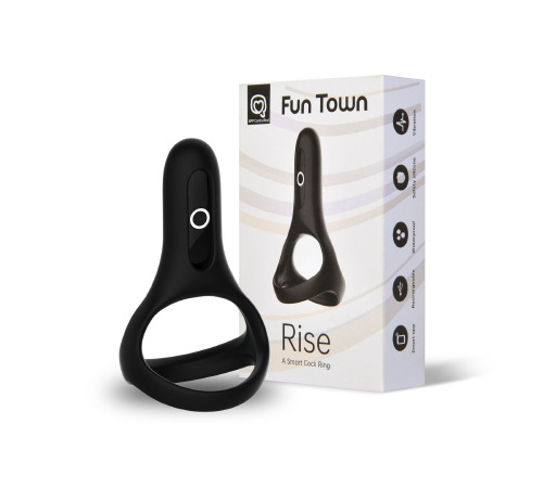 Подвійне ерекційне кільце Magic Motion Fun Town Rise Black, керування зі смартфона