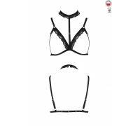 Бюстгальтер-стрепы с чокером Shelly Bra black XXL/XXXL — Passion Exclusive