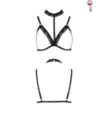Бюстгальтер-стрепы с чокером Shelly Bra black XXL/XXXL — Passion Exclusive