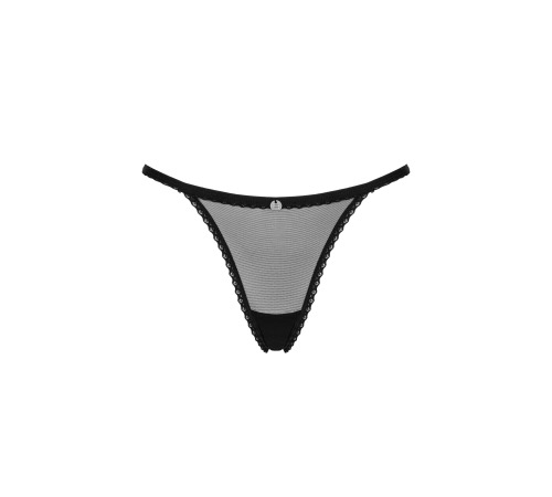 Прозорі стрінги із мереживом Obsessive Celia Noir thong XL/2XL