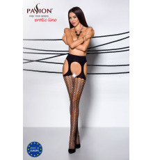Эротические колготки TIOPEN 004 nero 3/4 (fishnet 40 den) - Passion, имитация чулок и пояса