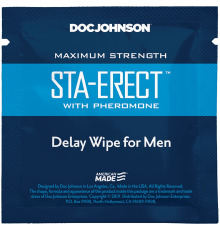Пролонгирующая салфетка Doc Johnson Sta-Erect Delay Wipe For Men с феромонами
