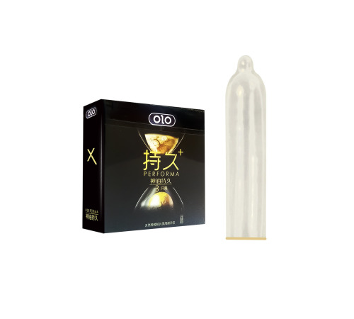 Ультратонкі презервативи OLO Performa з пролонгацією, 3 шт. 