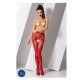 Эротические колготки-бодистокинг Passion S007 red, красивые ажурные колготки с вырезом