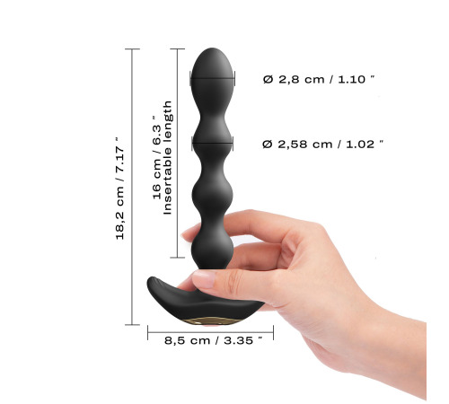 Анальный вибратор-бусы Dorcel FLEXI BALLS, гибкий ствол, пульт ДУ