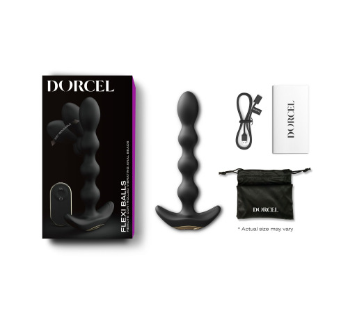 Анальный вибратор-бусы Dorcel FLEXI BALLS, гибкий ствол, пульт ДУ
