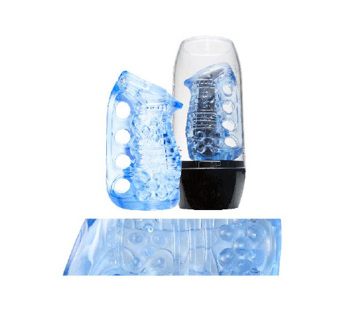 Мастурбатор Fleshlight Fleshskins Grip Blue Ice, надежная фиксация на руке, отлично для пар и минета