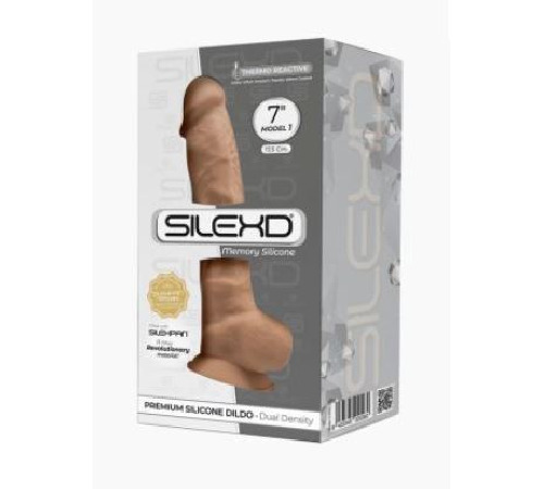 Фалоімітатор SilexD Johnny Caramel (MODEL 1 size 7in), двошаровий, силікон + Silexpan, діаметр 3,8см