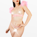 Сексуальний комплект білизни Angel, розмір XS-M, рожевий колір