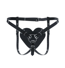 Трусики Сердце для страпона Feral Feelings - Hearts Strap-on Belt Black
