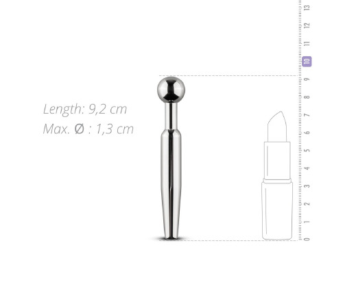 Порожнинний уретральний стимулятор Sinner Gear Unbendable – Hollow Penis Plug, довж.7,5см, діам.12мм