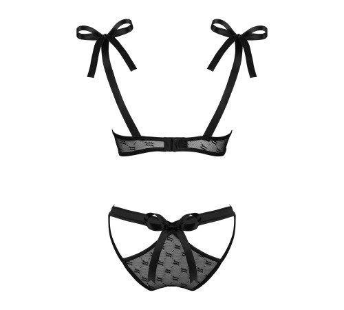 Напівпрозорий еротичний комплект Obsessive Obsessivia 2-pcs set black S/M, бюстгальтер та трусики