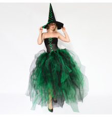 Костюм ведьмы, комплект на Хэллоуин с шляпой, размер XS-M