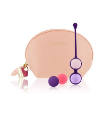 Набор вагинальных шариков Rianne S: Pussy Playballs Nude, масса 15, 25, 35, 55г, монолит, косметичка