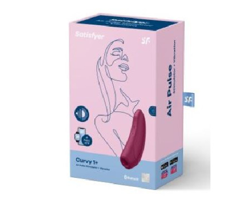 Вакуумный клиторальный стимулятор Satisfyer Curvy 1+ Rose Red с управлением через интернет