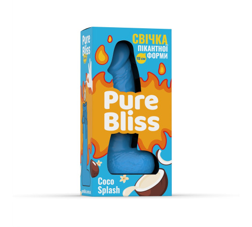 Ароматна свічка пікантної форми Pure Bliss Blue Coco Splash (Кокосове молоко) 15 см