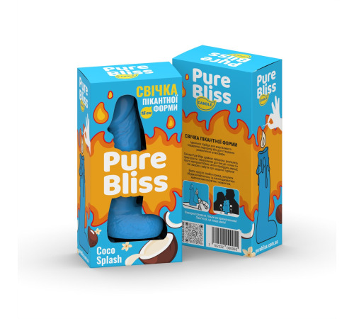 Ароматна свічка пікантної форми Pure Bliss Blue Coco Splash (Кокосове молоко) 15 см