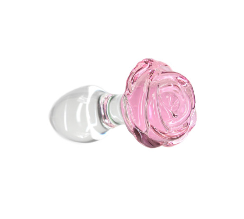 Стеклянная анальная пробка Pillow Talk Rosy Luxurious Glass Anal Plug, ⌀3,3 см, вибропуля в подарок