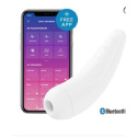 Вакуумный клиторальный стимулятор Satisfyer Curvy 2+ White с управлением через интернет
