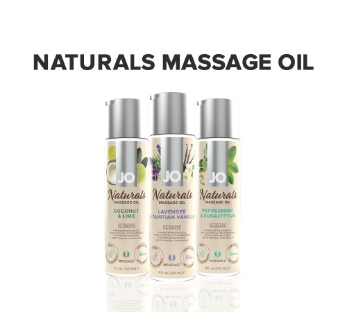 Масажна олія System JO - Naturals Massage Oil - Lavender & Vanilla з натуральними ефірними оліями (120 мл)