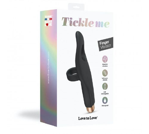 Вибратор на палец Love To Love Tickle me - BLACK ONYX перезаряжаемый, 3 варианта использования