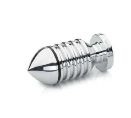 Металева анальна пробка Mystim Hector Helix L для електростимулятора, діаметр 5 см