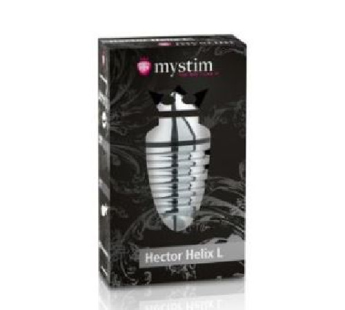 Металева анальна пробка Mystim Hector Helix L для електростимулятора, діаметр 5 см